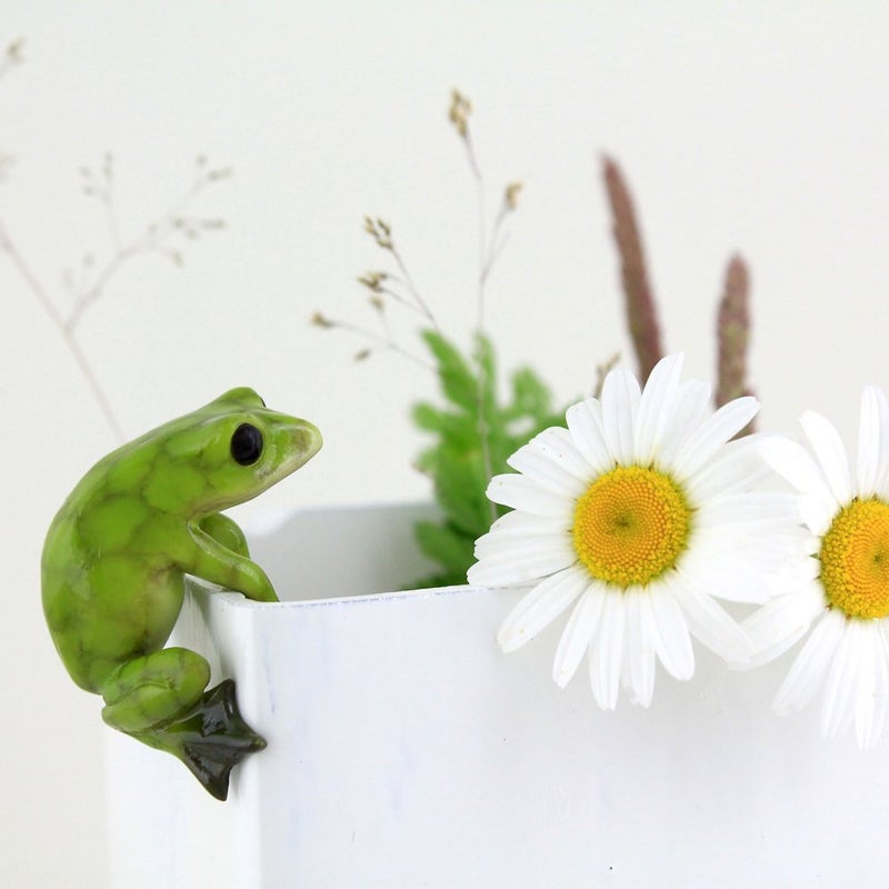 Top Collection Miniature Fairy Garden and Terrarium Frog Flower Pot and Vase Hugger, Mini - Image 1